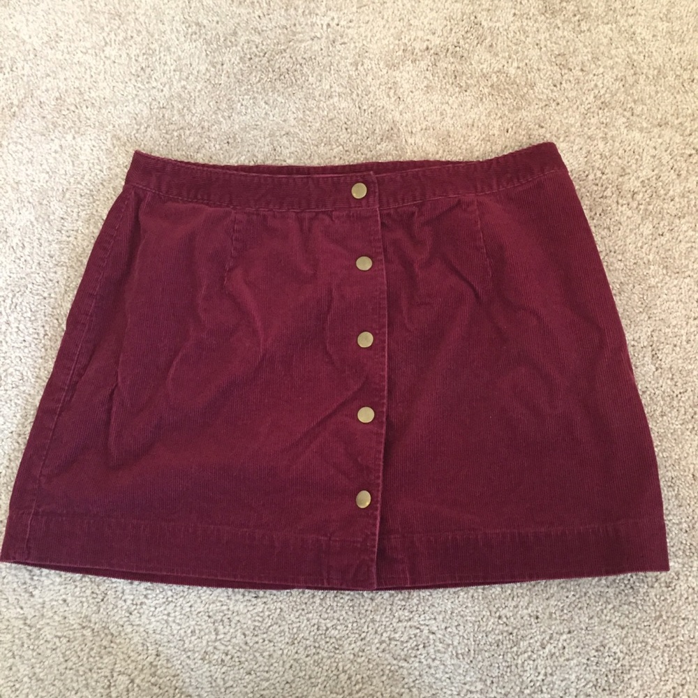 Button down corduroy skirt